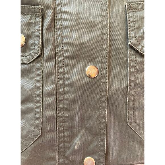 J. Crew Black Label Women XS Downtown Field Utility Jacket Wax Coated Army Green - Picture 4 of 5